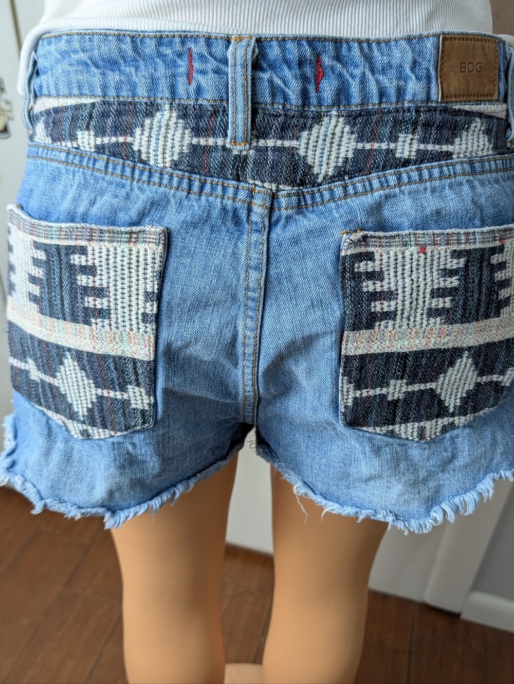 BDG Blue Denim Patchwork Women’s Shorts Size 32